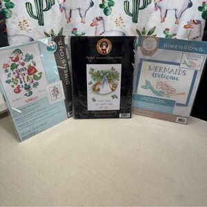 Cross Stitch & Counted Cross Stitch Kits - Set of 3 - NWT